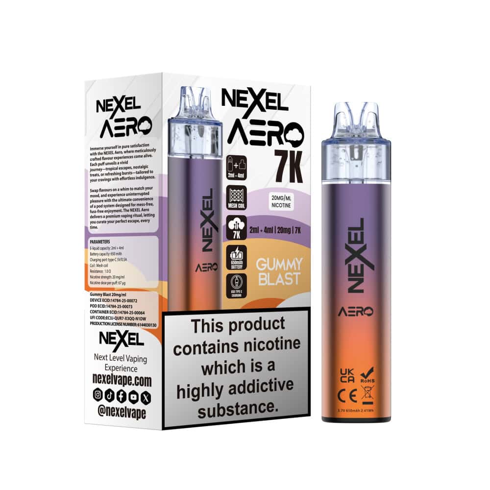 Nexel Aero 7k Prefilled Vape Kit Box of 5