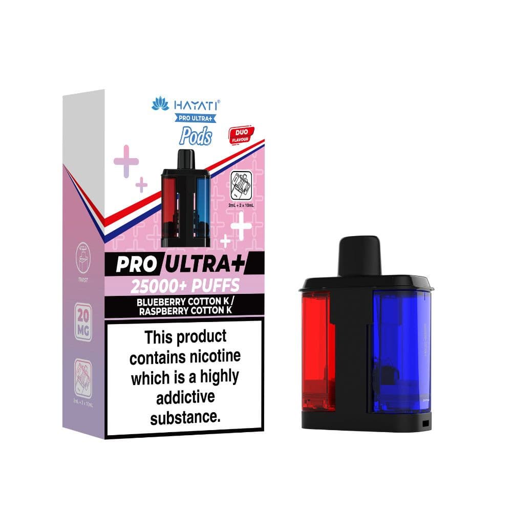  Blueberry Cotton K / Raspberry Cotton K Hayati Pro Ultra Plus 25K Pods Pack of 5