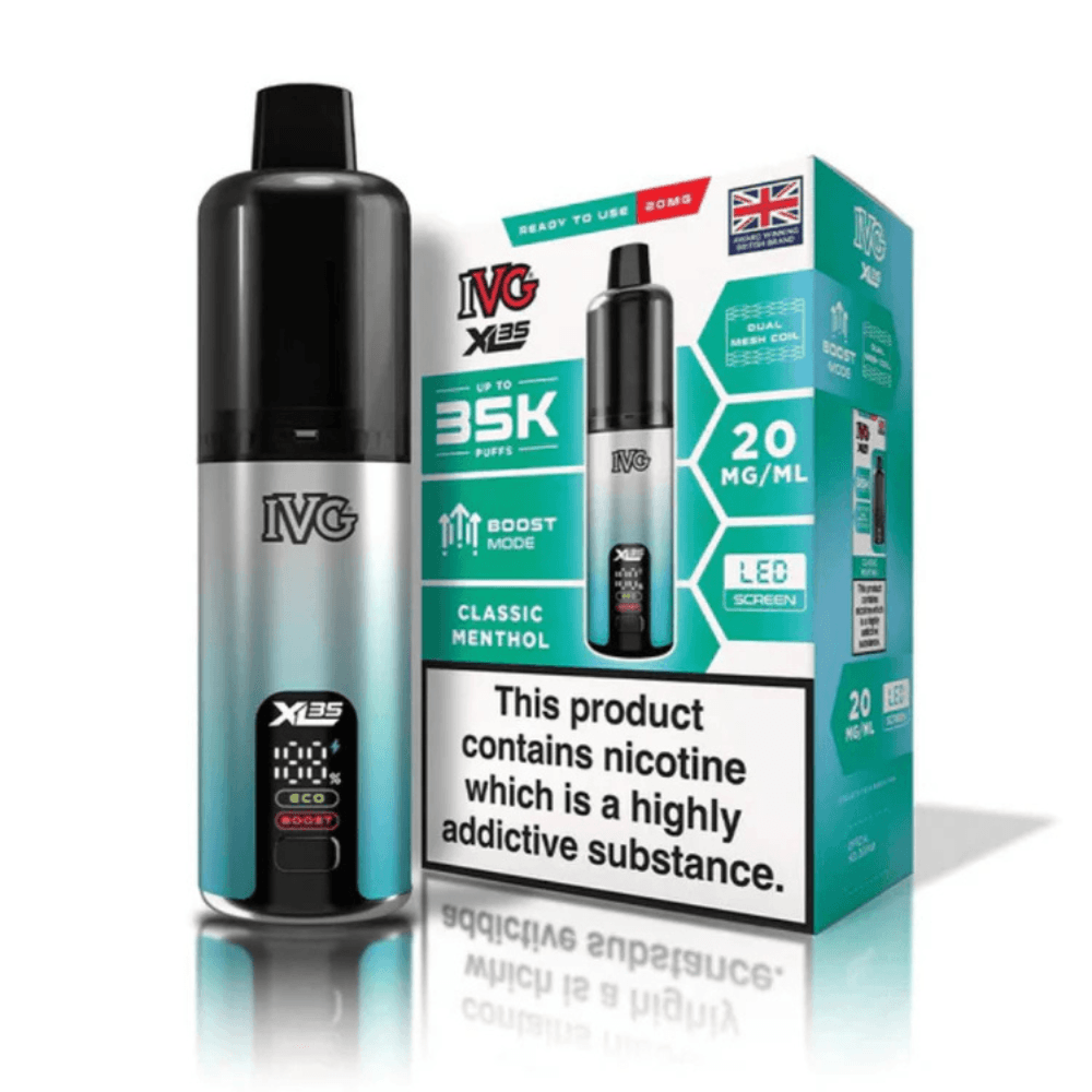  Classic Menthol IVG XL 35k Prefilled Vape Kit Box of 5