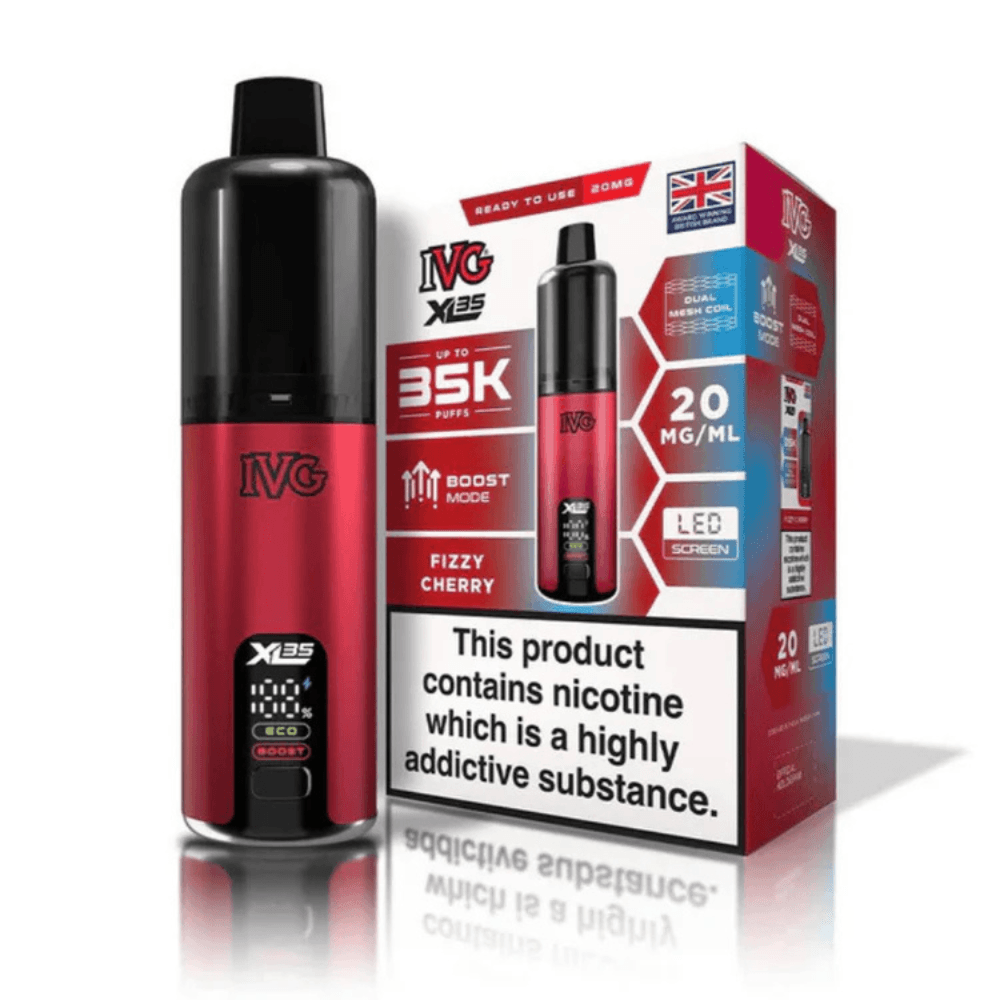  Fizzy Cherry IVG XL 35k Prefilled Vape Kit Box of 5