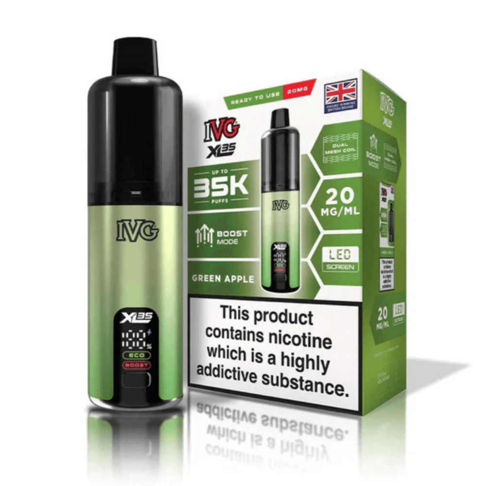  Green Apple IVG XL 35k Prefilled Vape Kit Box of 5