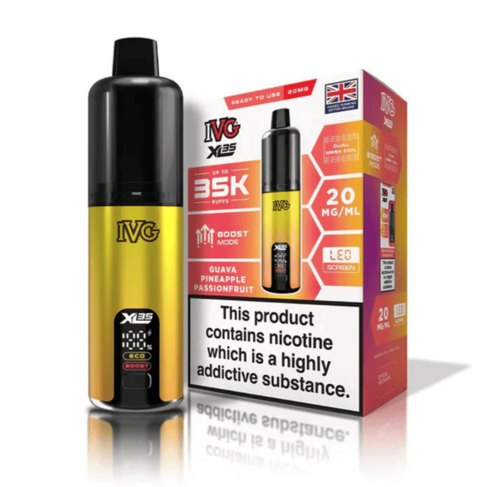  Guava Pineapple Passionfruit IVG XL 35k Prefilled Vape Kit Box of 5