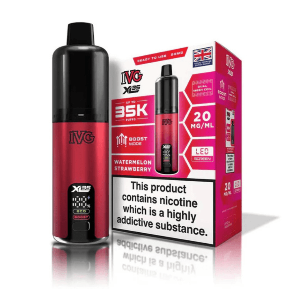  Watermelon Strawberry IVG XL 35k Prefilled Vape Kit Box of 5
