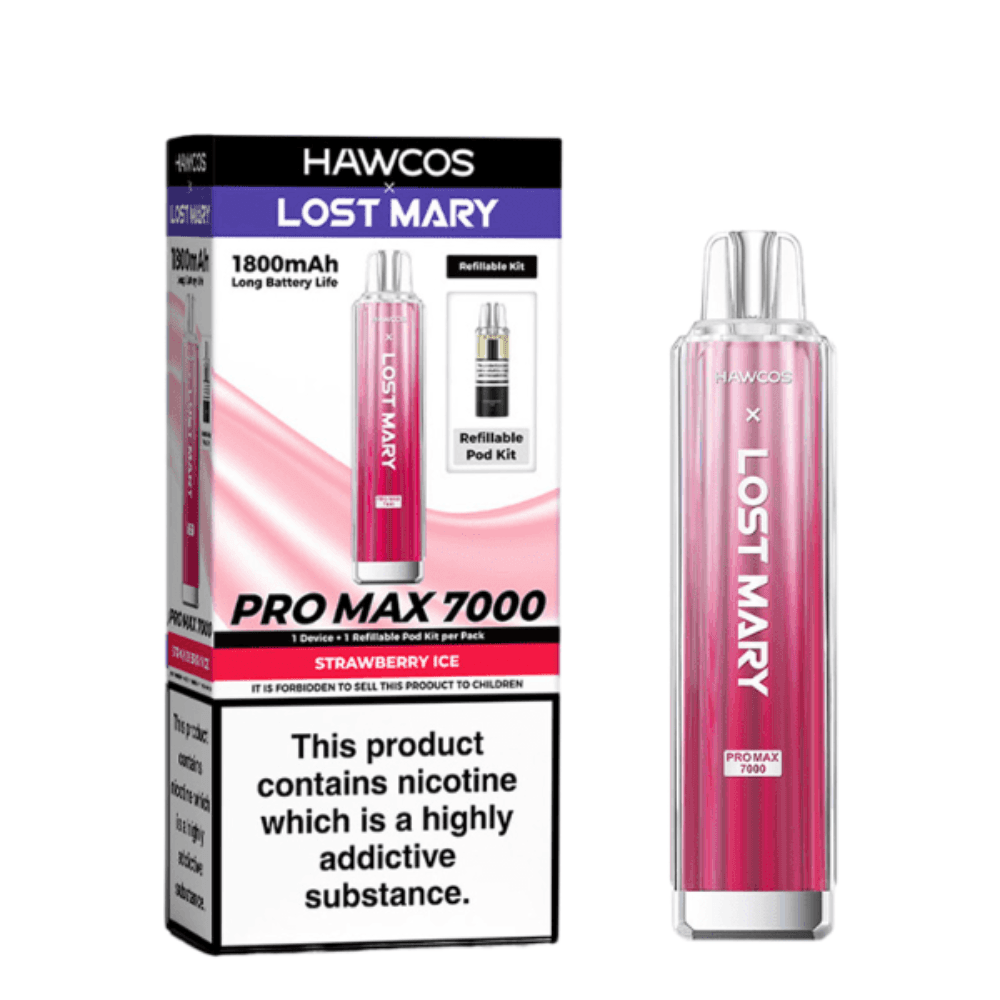  Strawberry Ice Hawcos x Lost Mary Pro Max 7000 Box of 10