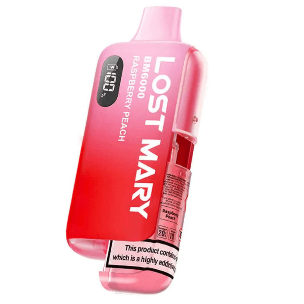  Raspberry Peach Lost Mary Bm6000 Vape Kit Box of 5