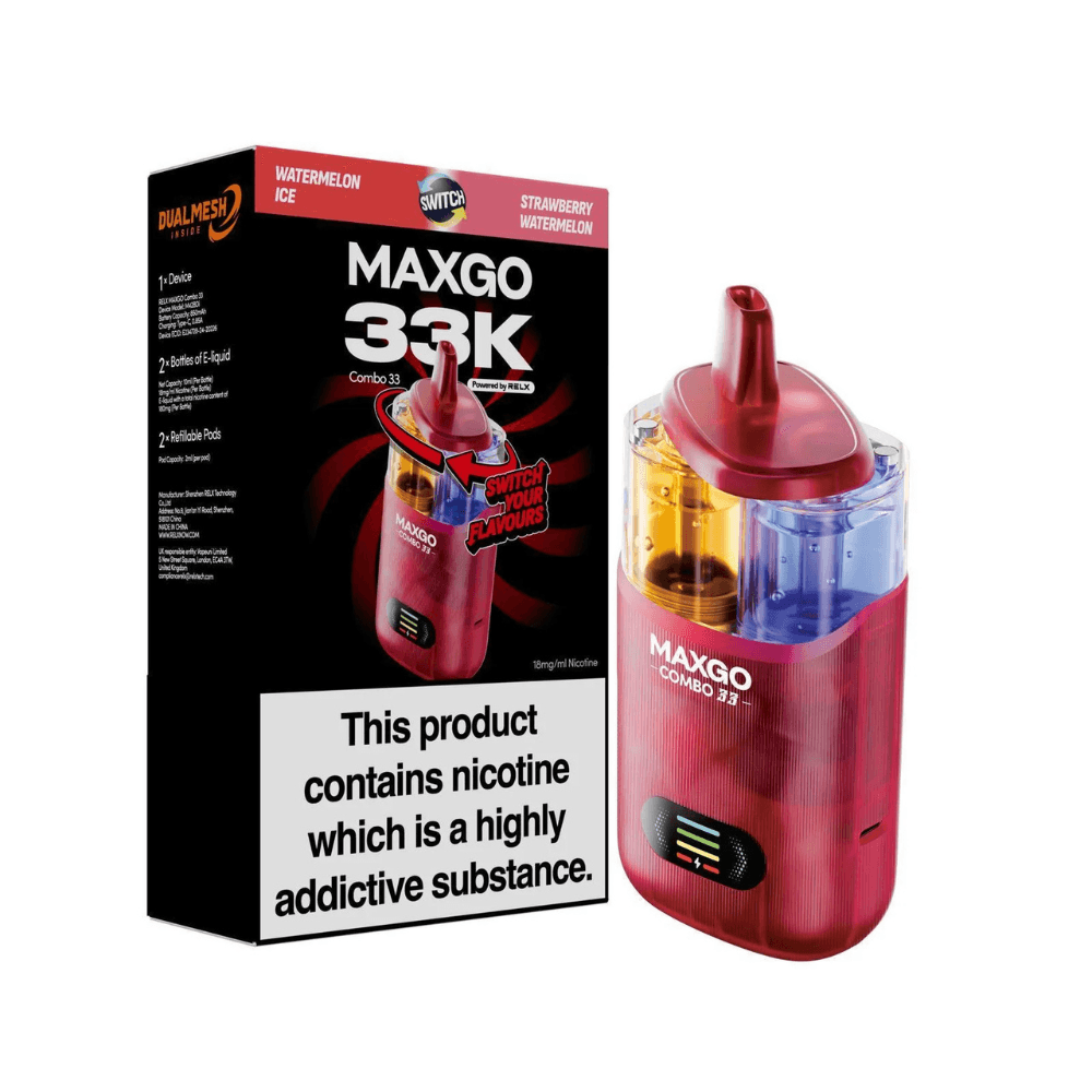  Watermelon Ice / Strawberry Watermelon Maxgo 33k Prefilled Vape Kit Box of 3