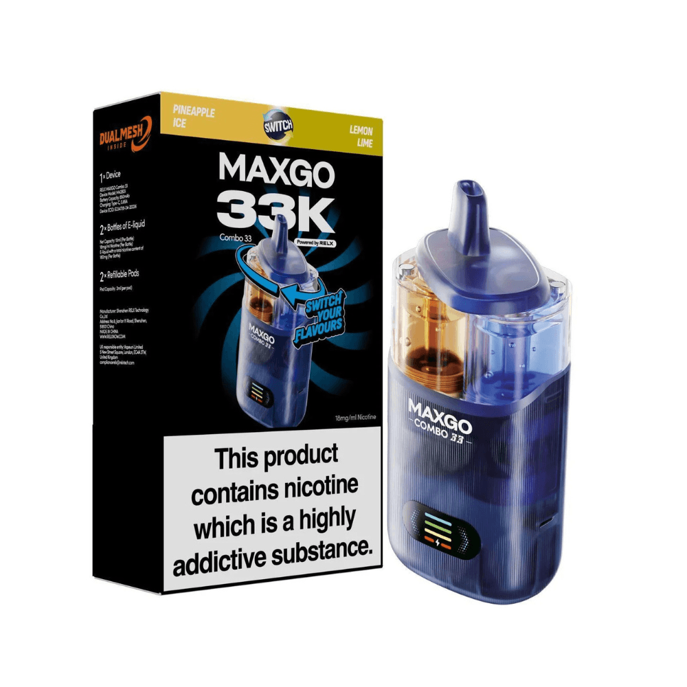  Pineapple Ice / Lemon Lime Maxgo 33k Prefilled Vape Kit Box of 3