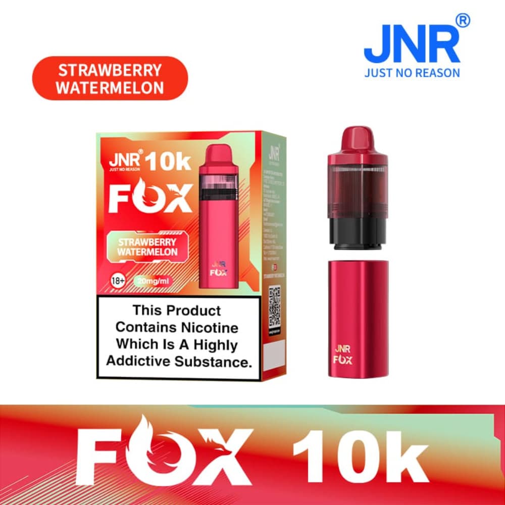  Strawberry Watermelon JNR Fox 10k Prefilled Vape Kit Box of 5