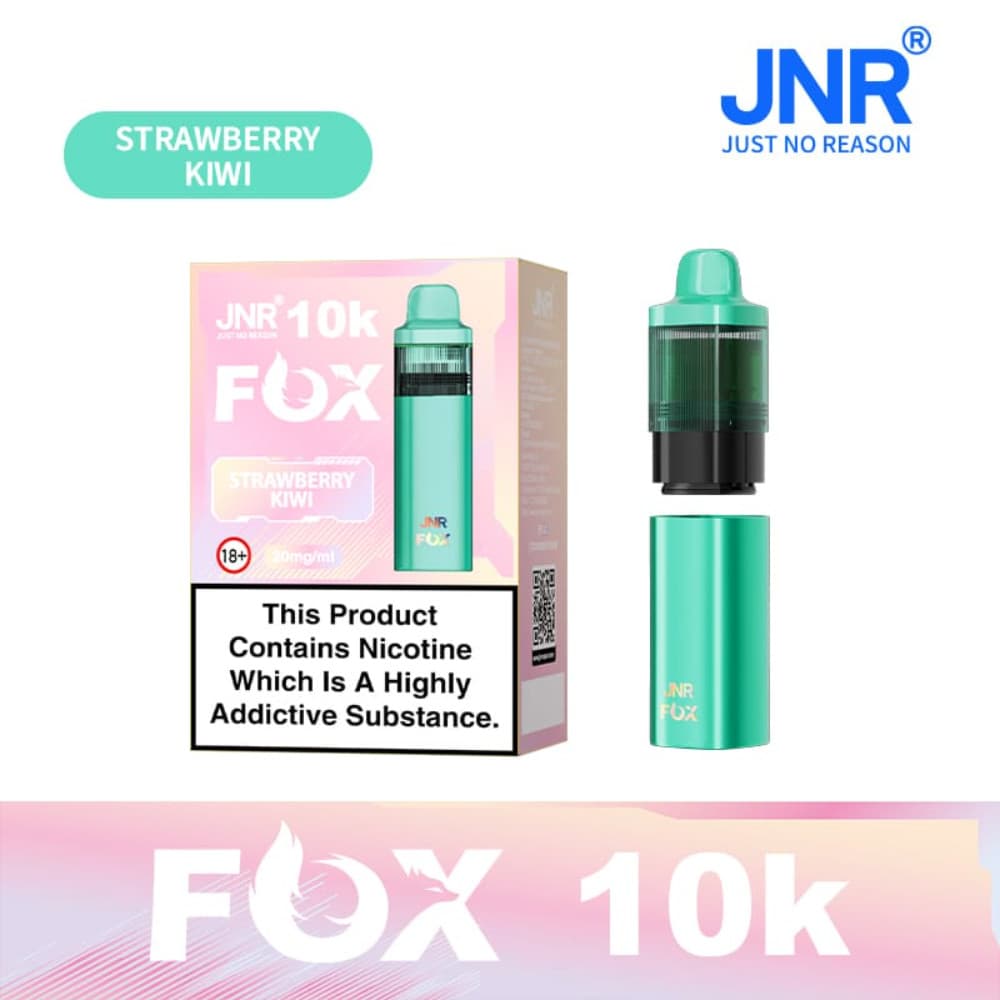  Strawberry Kiwi JNR Fox 10k Prefilled Vape Kit Box of 5