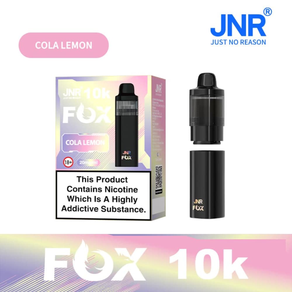  Cola Lemon JNR Fox 10k Prefilled Vape Kit Box of 5