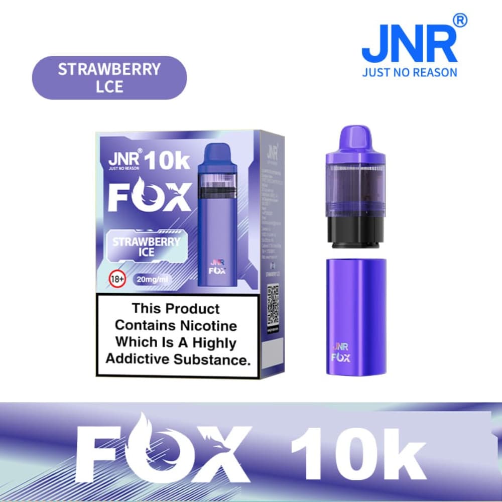  Strawberry Ice JNR Fox 10k Prefilled Vape Kit Box of 5