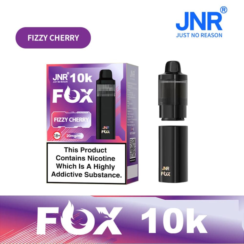  Fizzy Cherry JNR Fox 10k Prefilled Vape Kit Box of 5