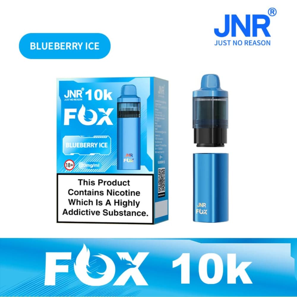  Blueberry Ice JNR Fox 10k Prefilled Vape Kit Box of 5