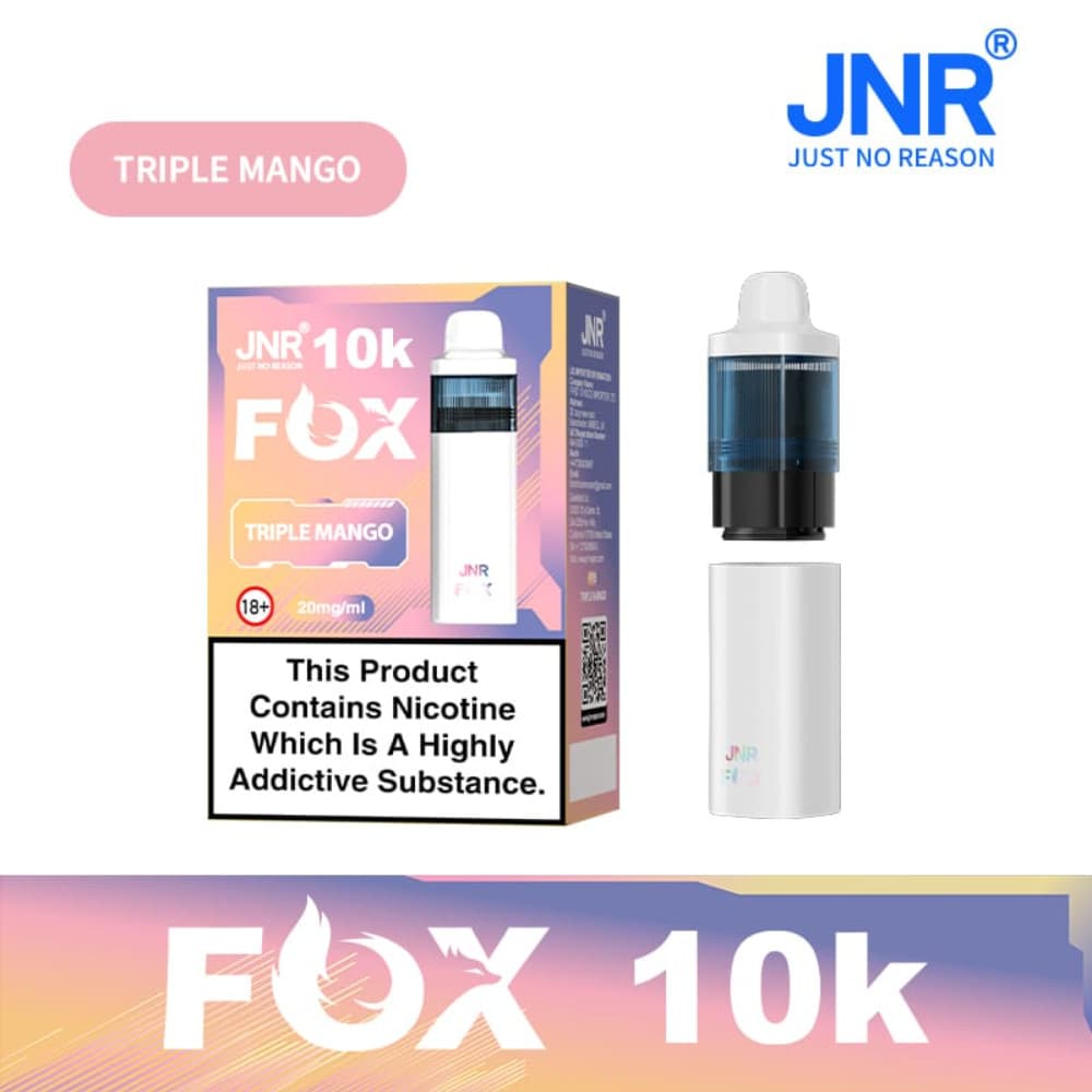  Triple Mango JNR Fox 10k Prefilled Vape Kit Box of 5