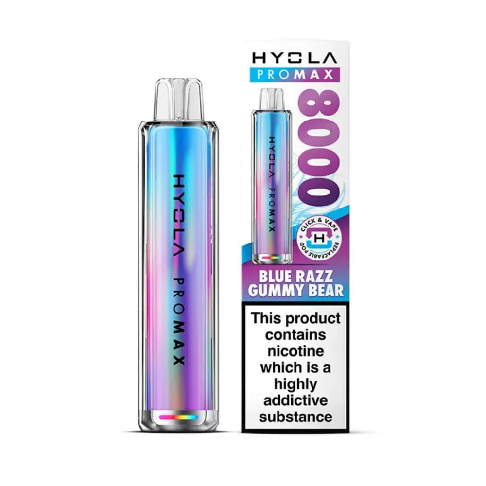  Blue Razz Gummy Bear Hyola Pro Max 8000 Vape Kit Box of 5