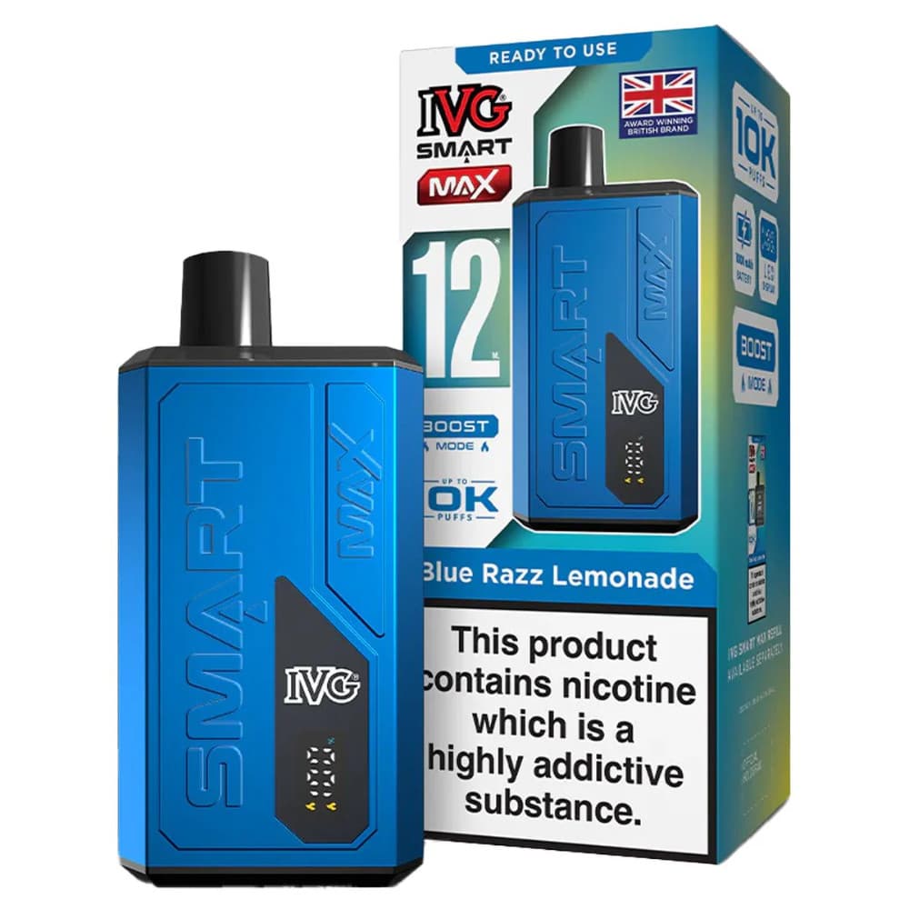  Blue Razz Lemonade IVG Smart Max 10k Vape Kit Box of 5