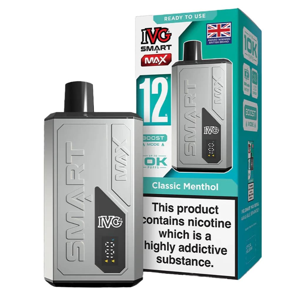  Classic Menthol IVG Smart Max 10k Vape Kit Box of 5