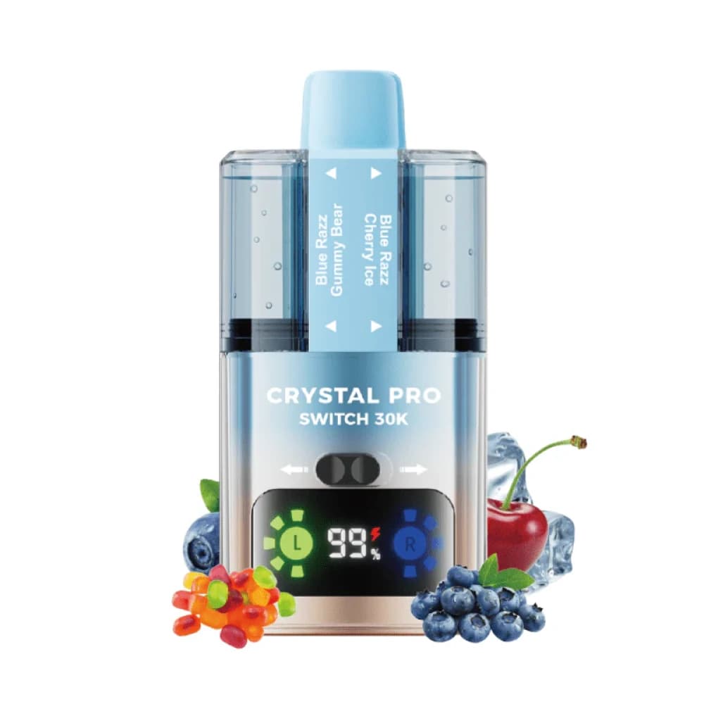 Blue Razz Gummy Bear / Blue Razz Cherry Ice Crystal Pro Switch 30k Vape Kit Box of 5