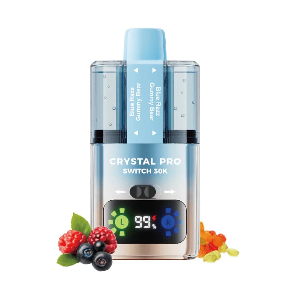  Blue Razz Gummy Bear Crystal Pro Switch 30k Vape Kit Box of 5