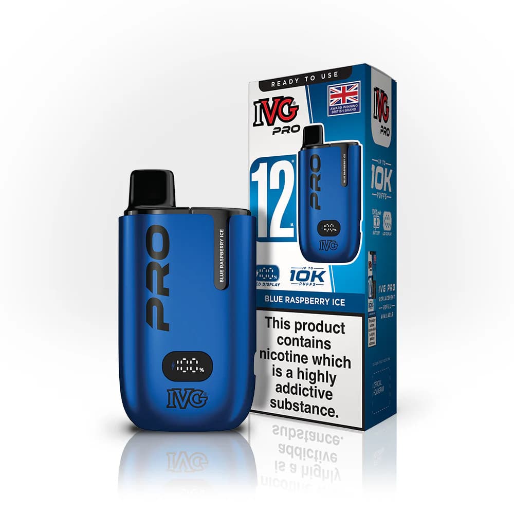  Blue Raspberry Ice IVG Pro 10k Vape Kit Box of 5