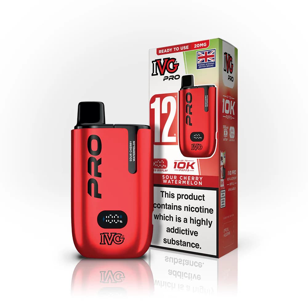  Sour Cherry Watermelon IVG Pro 10k Vape Kit Box of 5