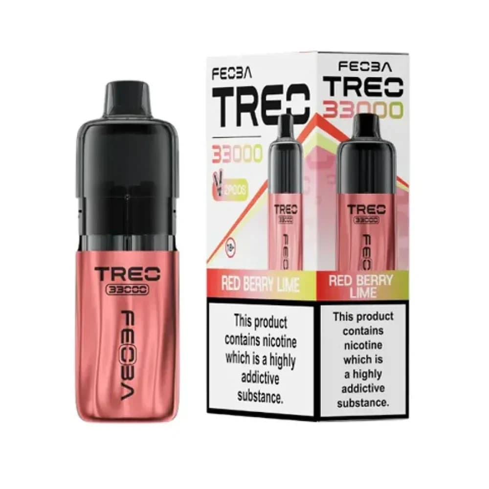  Red Berry Lime Feoba Treo 33k Prefilled Vape it Box of 5