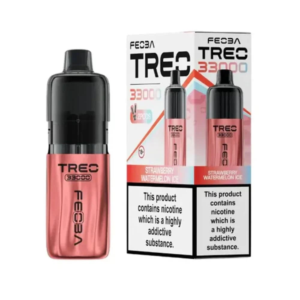  Strawberry Watermelon Ice Feoba Treo 33k Prefilled Vape it Box of 5