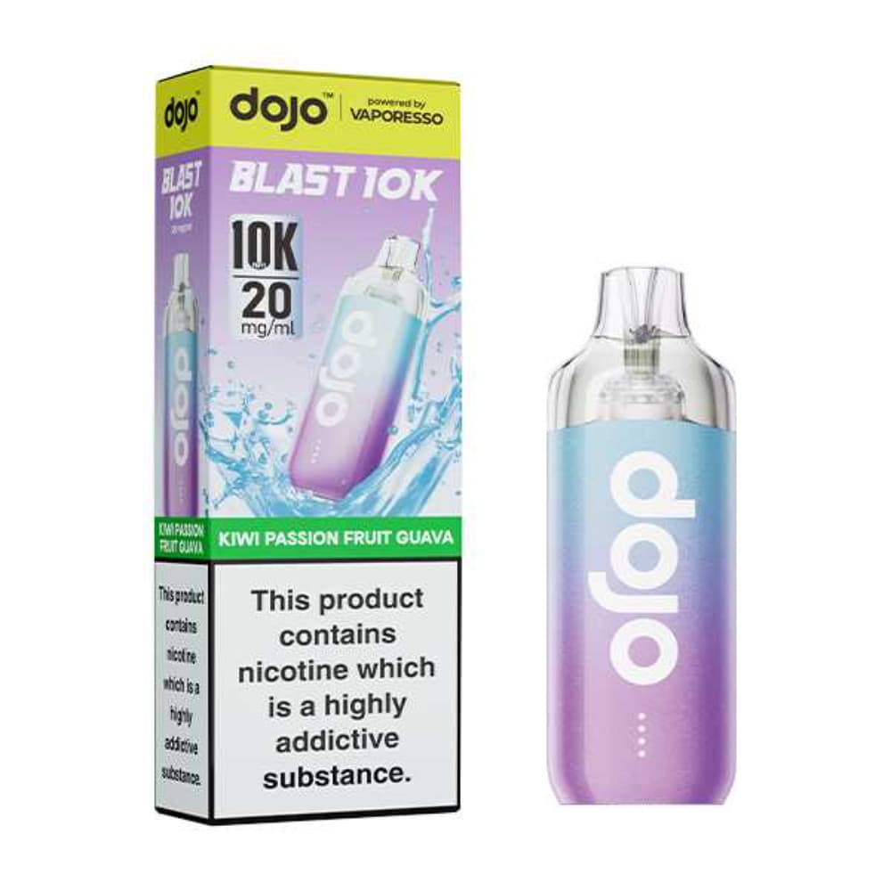  Kiwi Passion Fruit Guava Vaporesso Dojo Blast 10k Vape Kit Box of 5