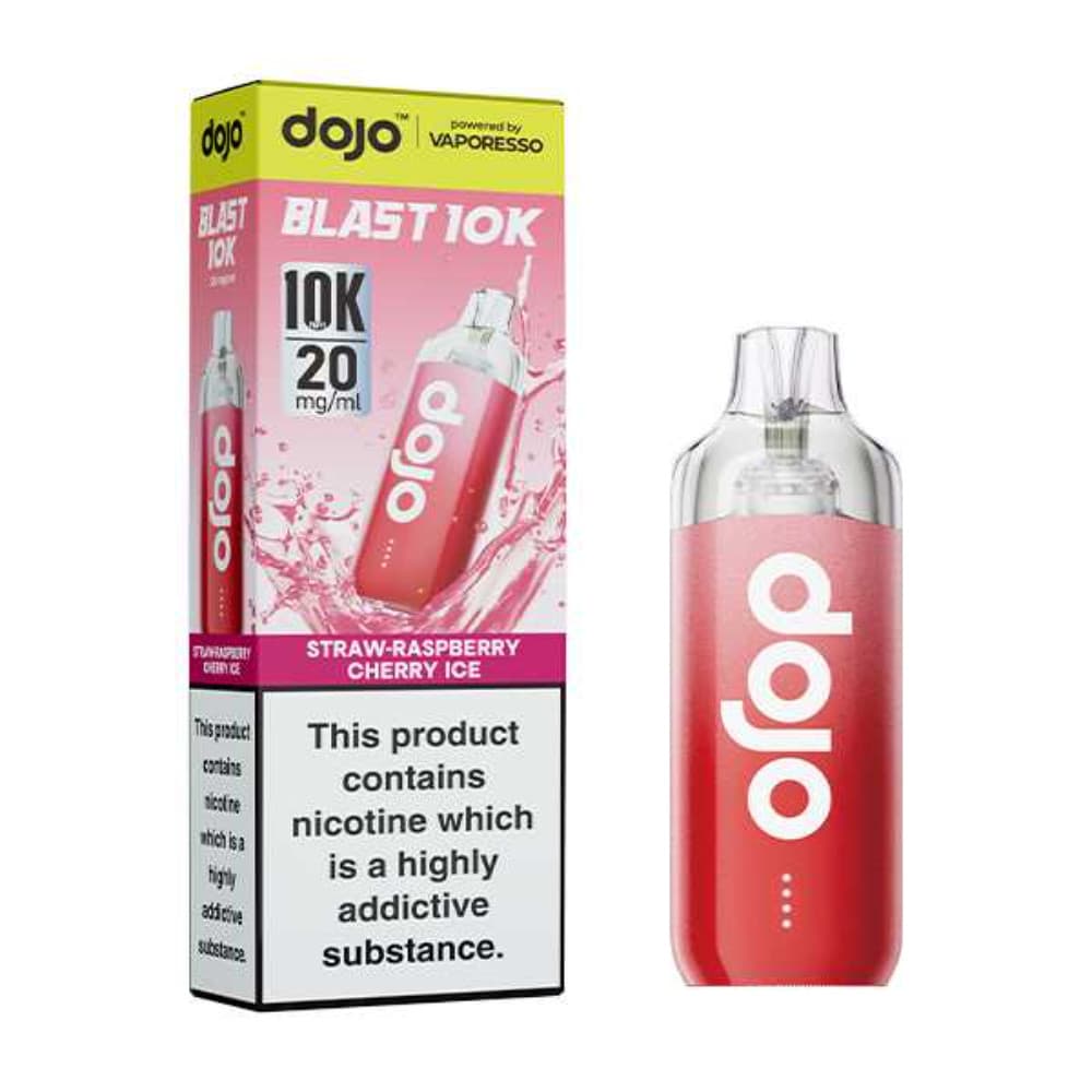  Straw-Raspberry Cherry Ice Vaporesso Dojo Blast 10k Vape Kit Box of 5