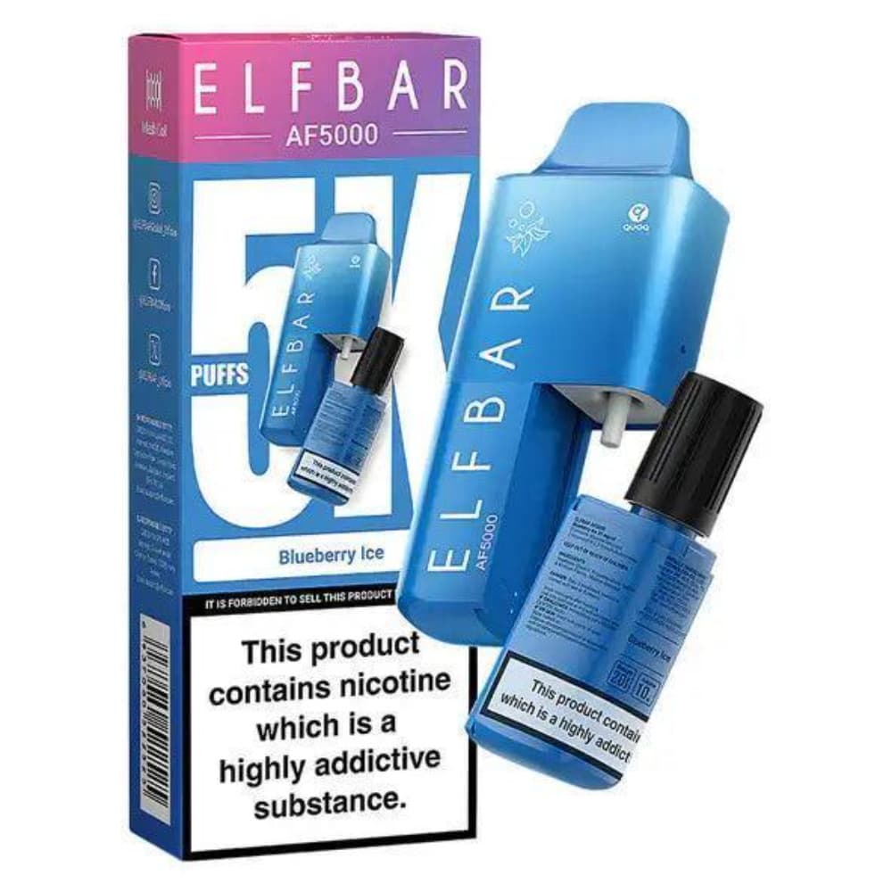  Blueberry Ice Elf Bar Af5000 Vape Kit Box of 5