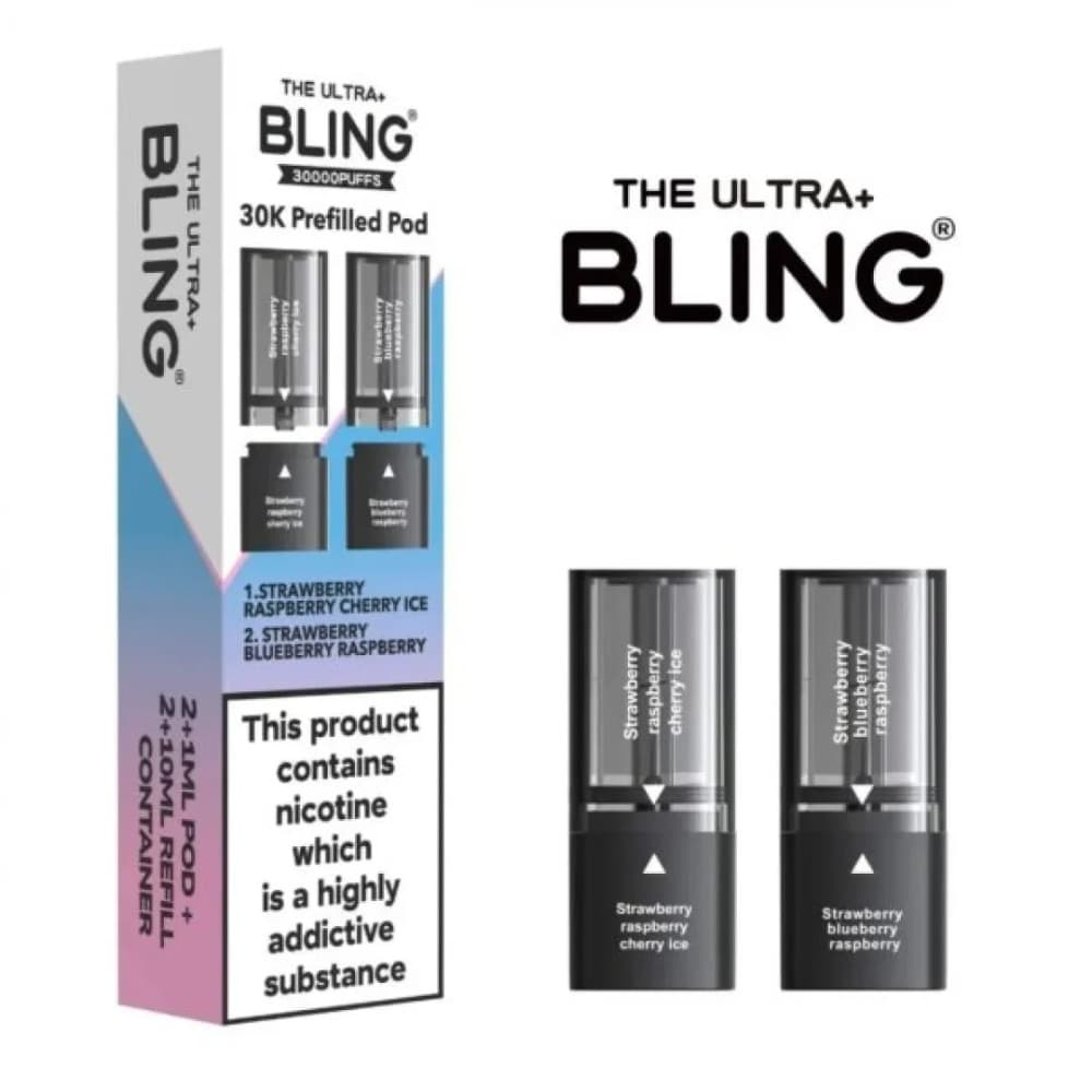  Blueberry Strawberry Blackberry/Blueberry Cherry Cranberry The Crystal Bling Ultra Plus 30k Pods Pack of 5