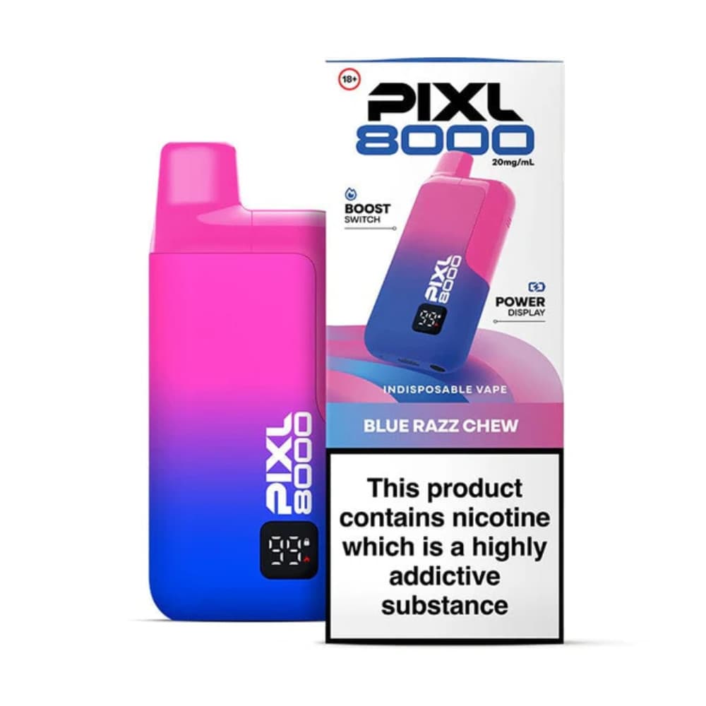  Blue Razz Chew Pixl 8000 Prefilled Vape Kit Box of 5