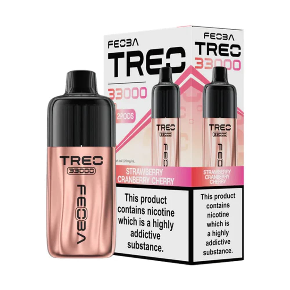  Strawberry Cranberry Cherry Feoba Treo 33k Prefilled Vape it Box of 5
