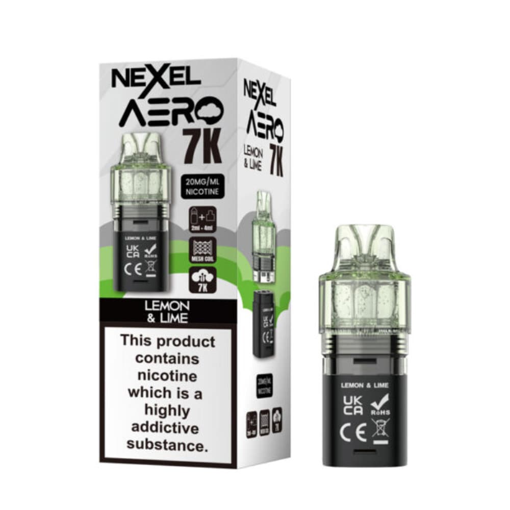  Lemon Lime Nexel Aero 7k Prefilled Pods Pack of 10