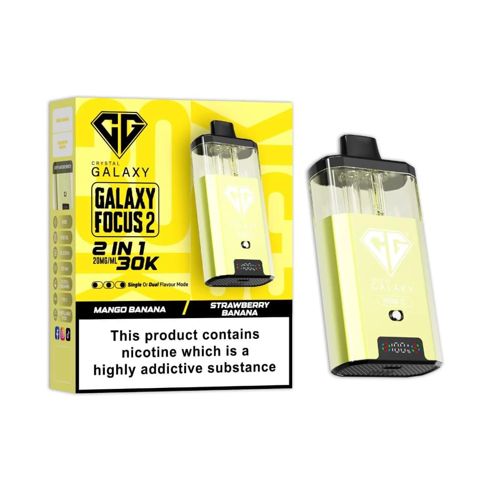  Mango Banana/Strawberry Banana Crystal Galaxy 30k Focus 2 Vape Kit Box of 5