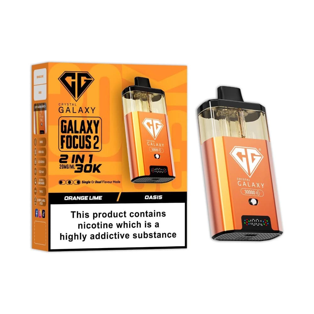  Orange Lime/Oasis Crystal Galaxy 30k Focus 2 Vape Kit Box of 5