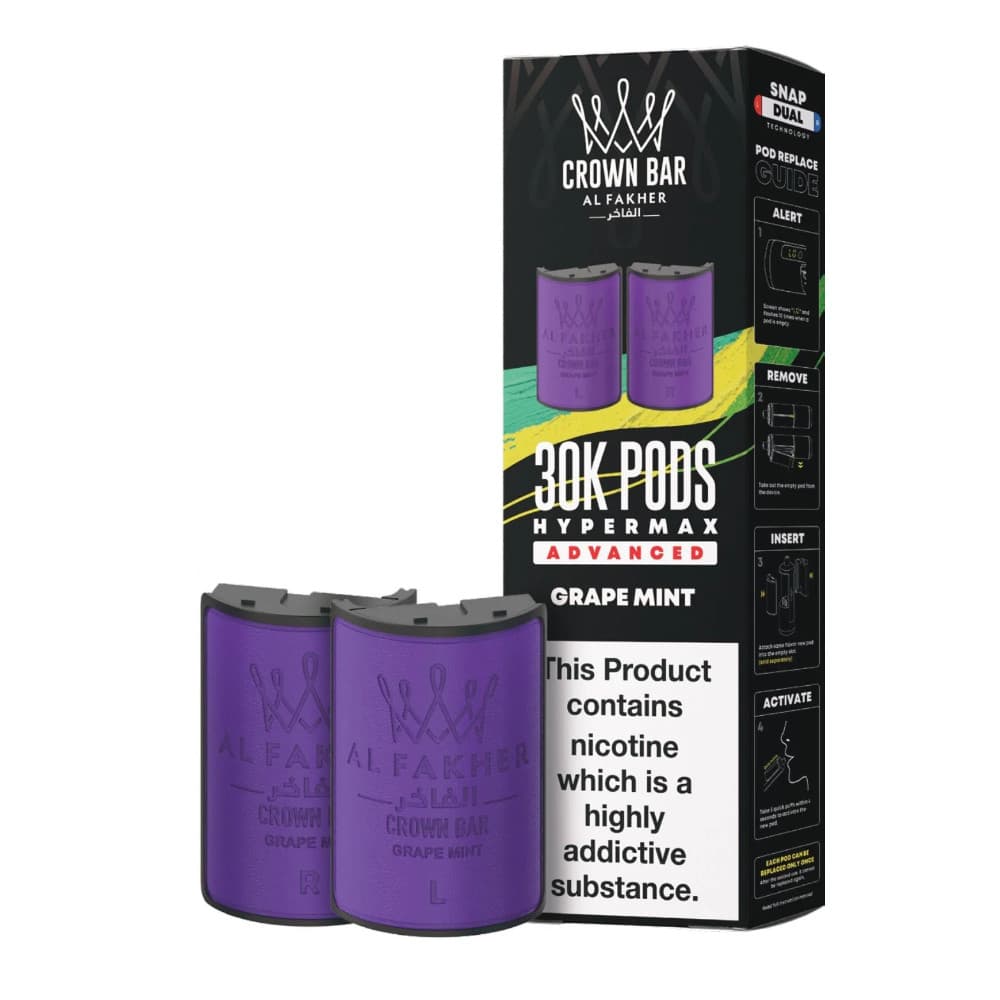  Grape Mint Al Fakher 30k Hypermax Pods Pack of 5
