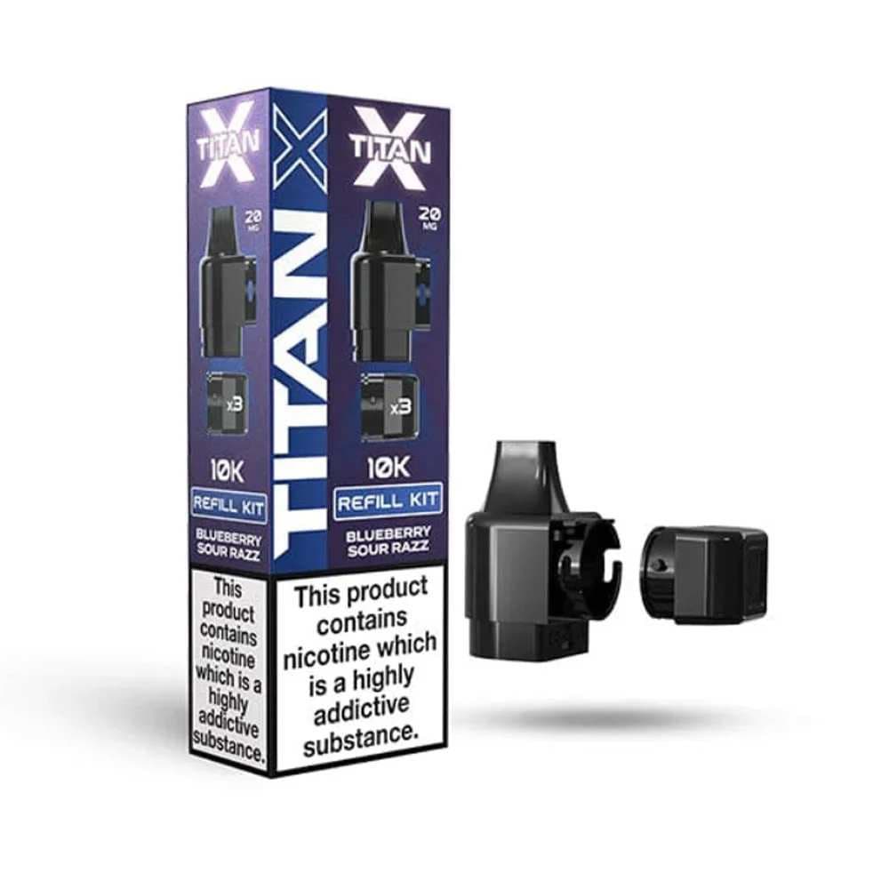  Blue Sour Razz Titan X 10K Prefilled Pods Pack of 10