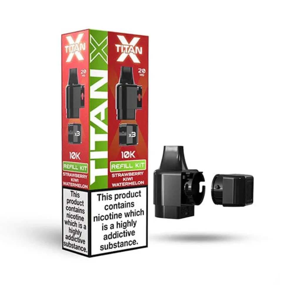  Strawberry Kiwi Watermelon Titan X 10K Prefilled Pods Pack of 10