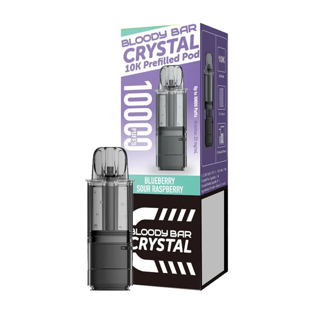  Blueberry Sour Raspberry Bloody Bar Crystal 10k Pods Pack of 5