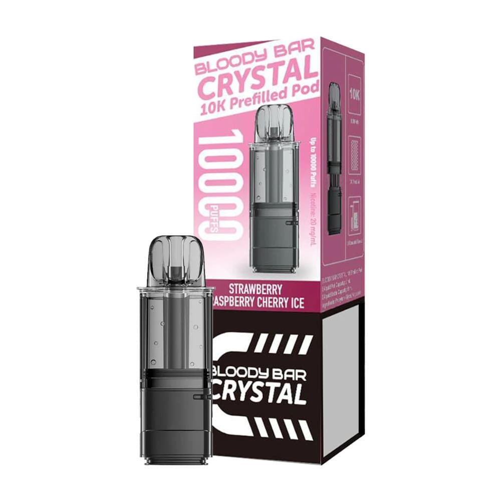  Strawberry Raspberry Cherry Ice Bloody Bar Crystal 10k Pods Pack of 5