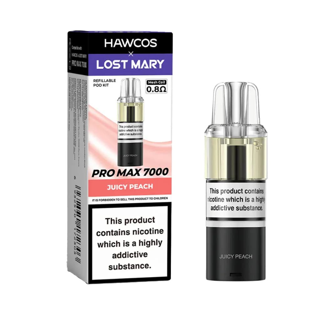  Juicy Peach Lost Mary Hawcos Pro Max 7000 Pods Pack of 5