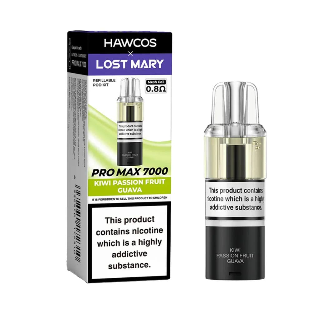  Kiwi Passion Fruit Guava Lost Mary Hawcos Pro Max 7000 Pods Pack of 5