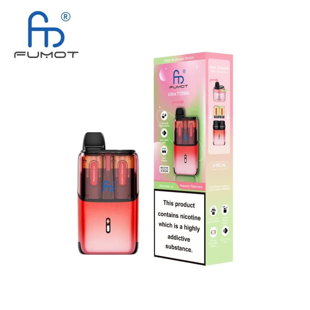  Watermelon Ice / Raspberry Watermelon RandM Fumot Ultra T32000 Vape Kit Box of 5