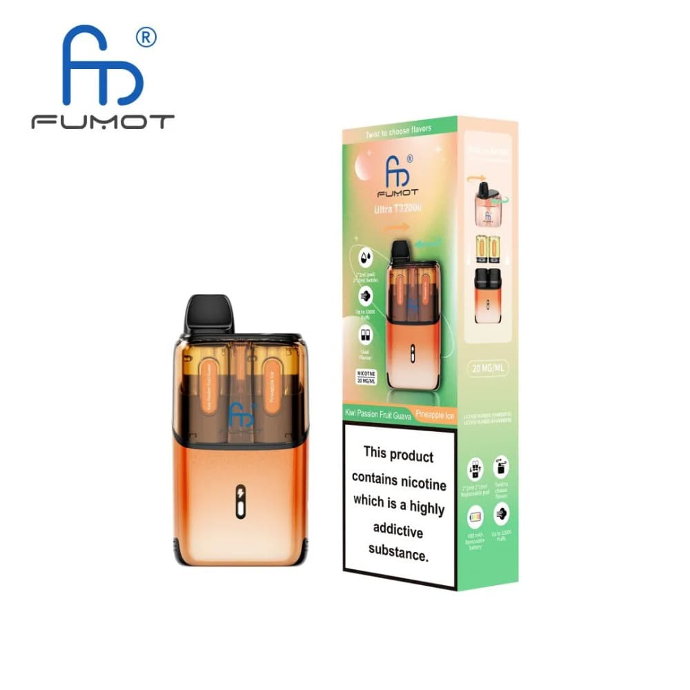  Kiwi Passionfruit Guava / Pineapple Ice RandM Fumot Ultra T32000 Vape Kit Box of 5