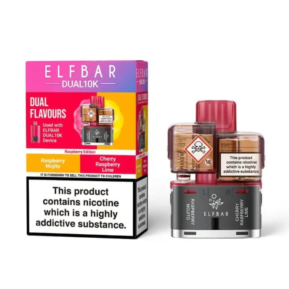  Raspberry Edition Elf Bar Dual 10k Pods Pack of 5