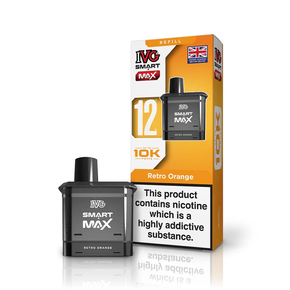  Retro Orange IVG Smart Max 10k Pods Pack of 5 | Refill Containers