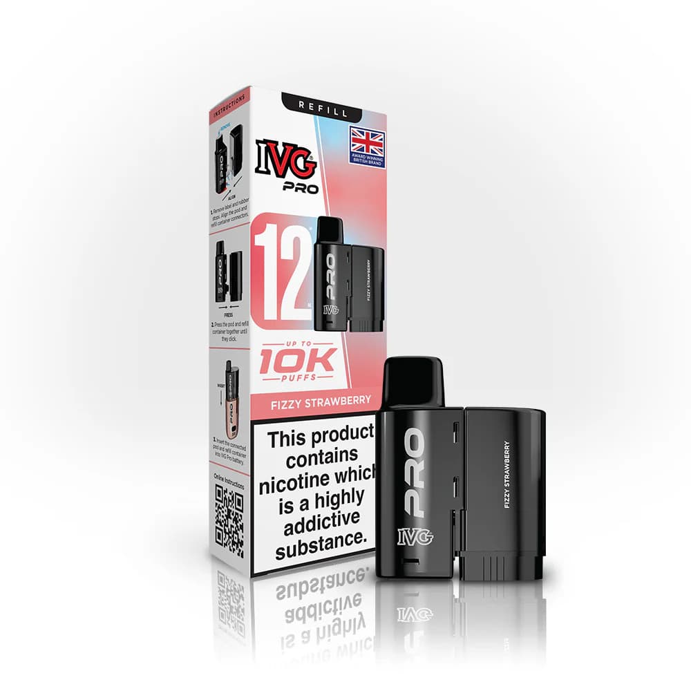  Fizzy Strawberry IVG Pro 10K Pods Pack of 5 | Refill Containers