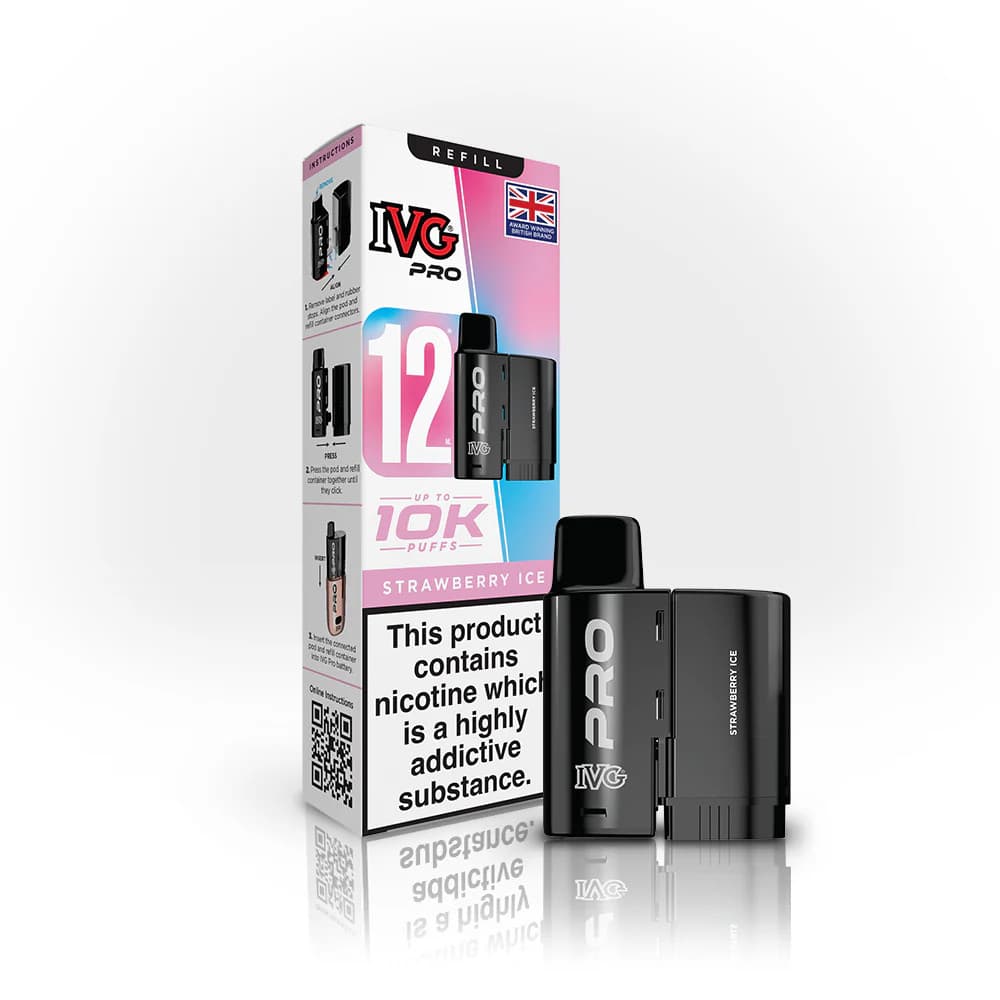  Strawberry Ice IVG Pro 10K Pods Pack of 5 | Refill Containers