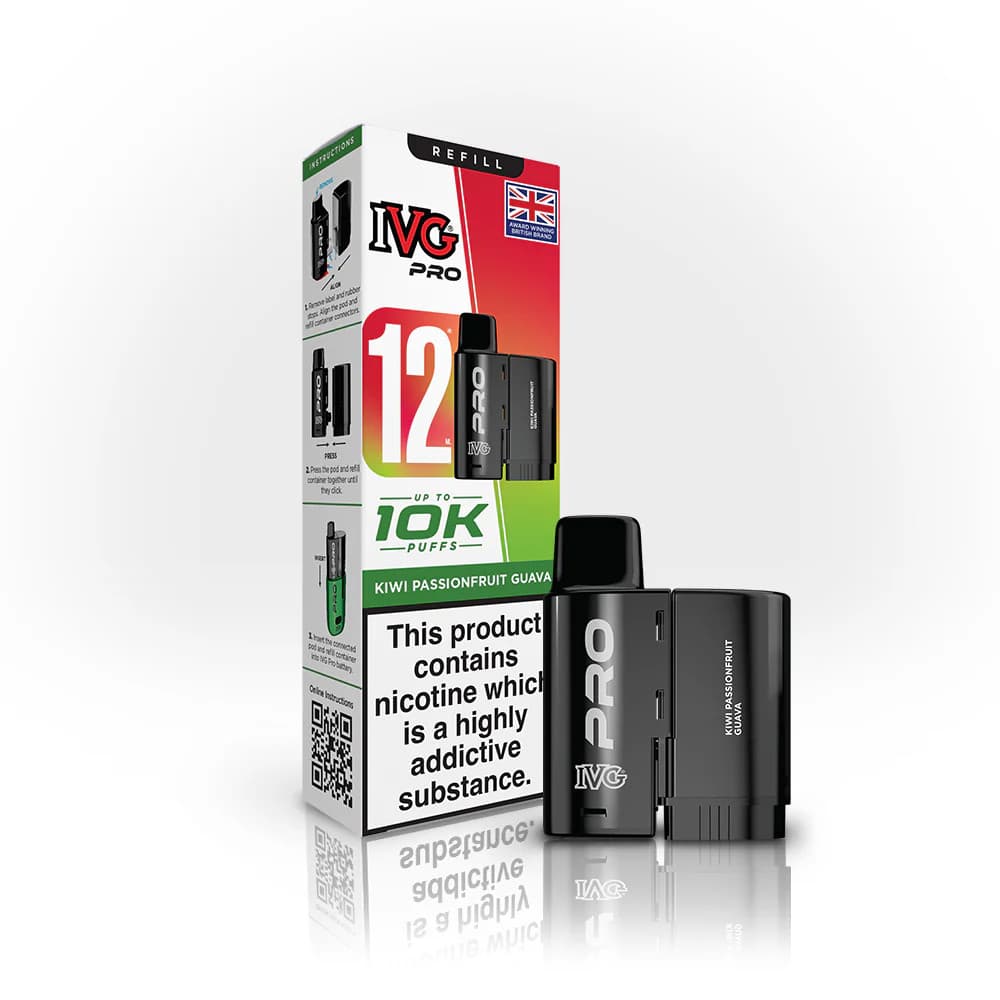  Kiwi Passionfruit Guava IVG Pro 10K Pods Pack of 5 | Refill Containers